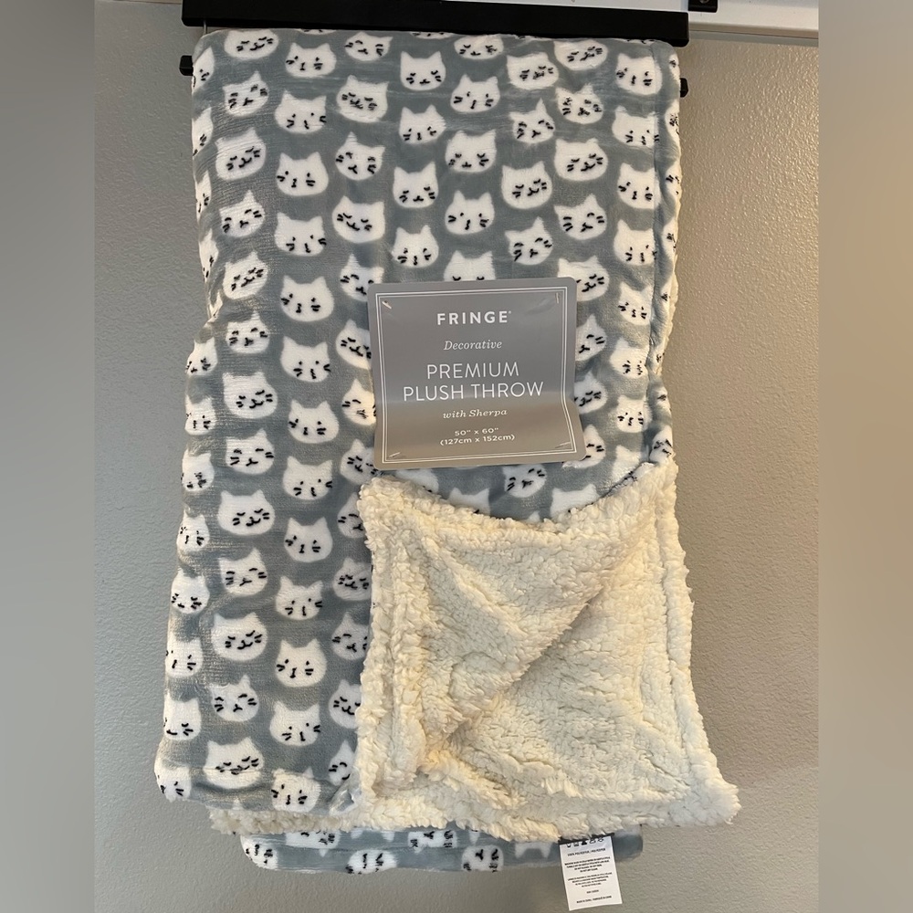 Fringe Studio Gray Cat Throw Blanket